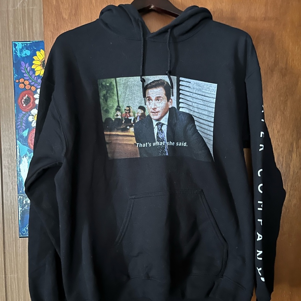 The Office Black Graphic Hoodie with Iconic Quote